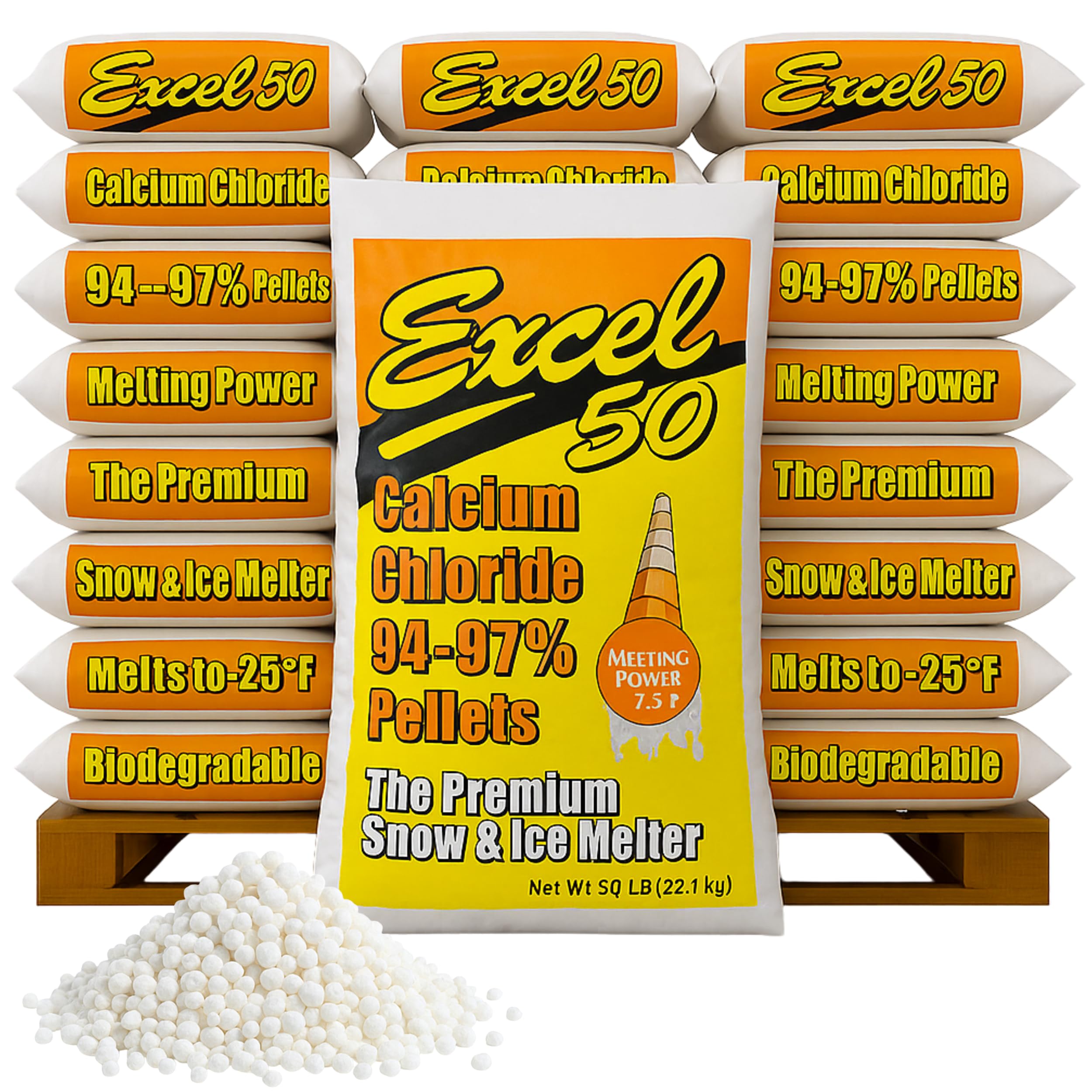 Amazon.com : Ice Melt Bulk Pallet of 50lb Bags - Calcium Chloride