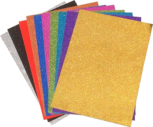 Miniatura 1 de longshine-us 10 hojas de cartulina brillante con purpurina de alta calidad de 85 x 11 pulgadas 250 GSM uso para álbumes de recortes vacaciones bodas