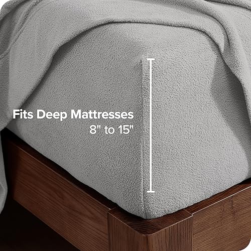 Miniatura 5 de Bare Home Juego de sábanas de forro polar súper suave, tamaño matrimonial, forro polar extra afelpado, sábanas de cama sin pelusas, calidez