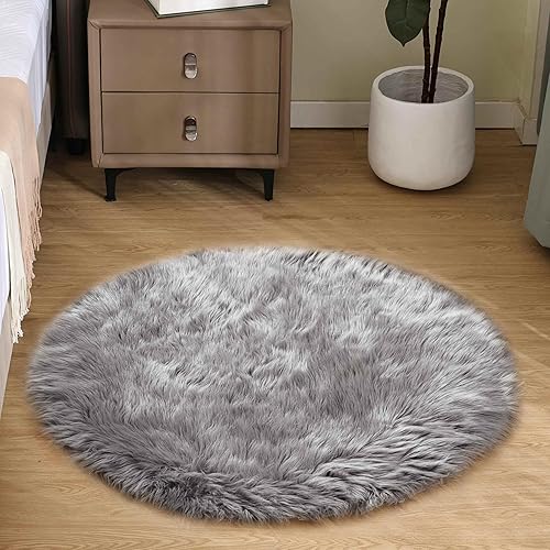 Miniatura 86 de Goolela Alfombra de piel sintética blanca de 2 x 6 pies, alfombra rectangular de piel de oveja sintética para dormitorio, mullida y mullida Blanco