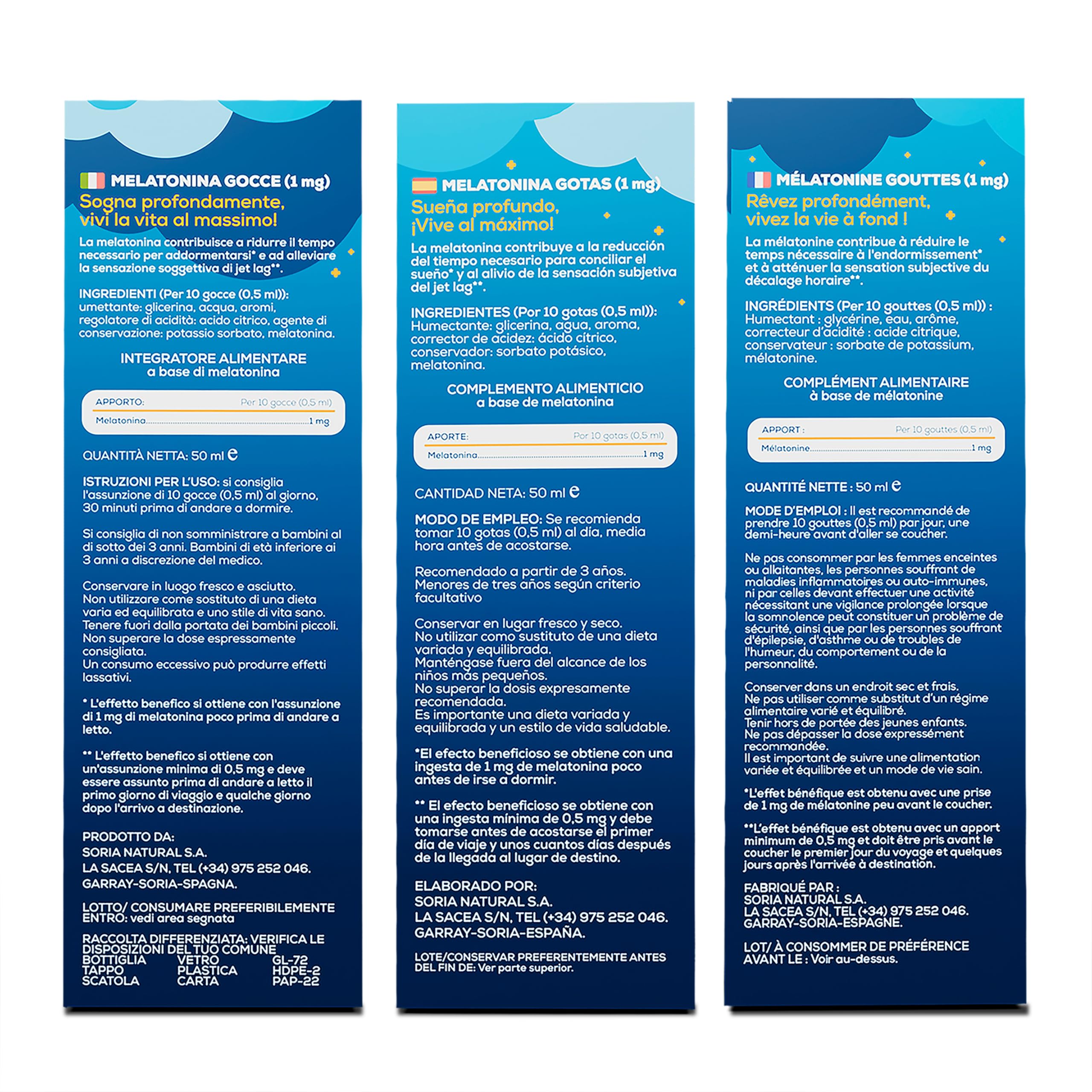 Melatonina gocce bambini e adulti - Melatonina 1mg senza effetto rebound, favorisce un sonno dolce, prolungato e profondo - Riposo rigenerante, risveglio senza sonnolenza - Gusto fragola - 50ml