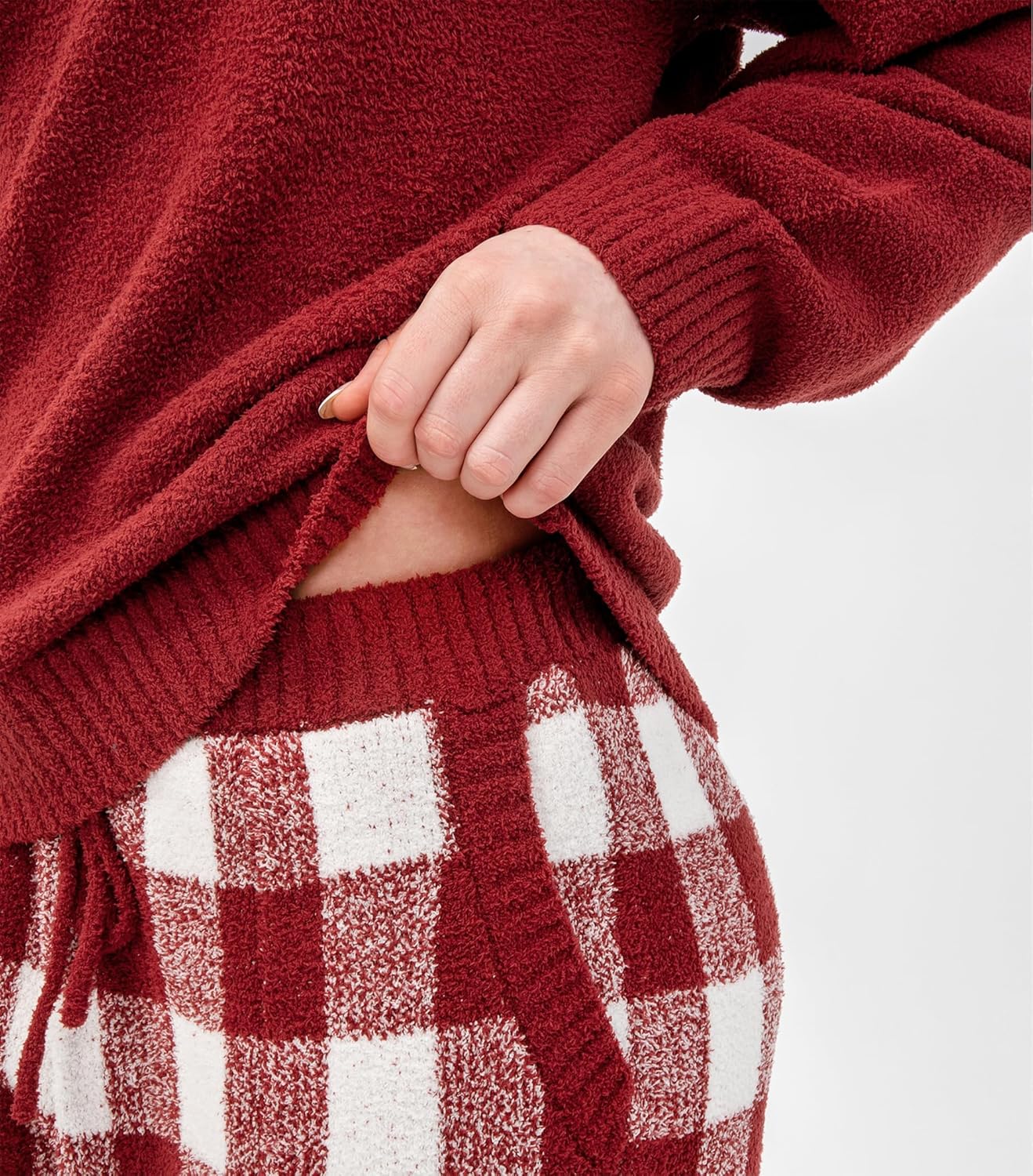 DAVID ARCHY Fleece Pajamas for Women Warm Fuzzy Winter Cozy Soft Comfy Long Sleeve 2 Peices Pj Sets Sleepwear Loungewear - Image 5