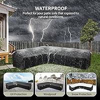 Vista 9 de KylinLucky Funda para sofá modular de patio en forma de L de 104 x 83 pulgadas, resistente e impermeable, protección para todo tipo de clima