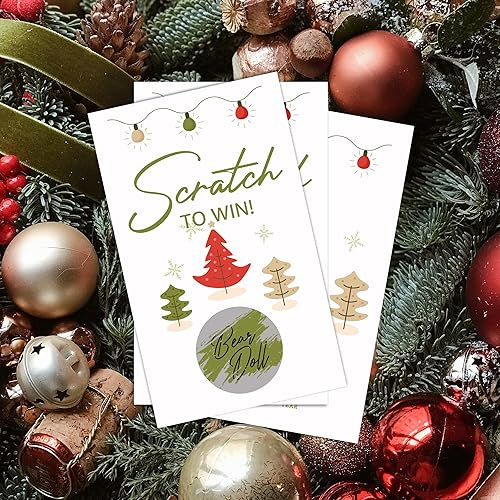 Miniatura 4 de Tarjetas de Navidad para raspar (paquete de 50) juegos de rascar para fiestas de Navidad para eventos de vacaciones, grupos, niños, juego de fiesta