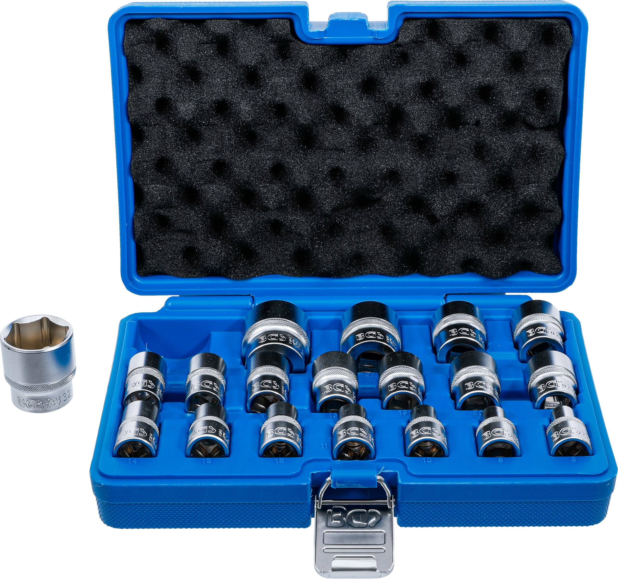 Bgs 9131 | Socket Set, Hexagon | 12.5 Mm (1/2") Drive | 8 - 32 Mm | 19 Pcs.
