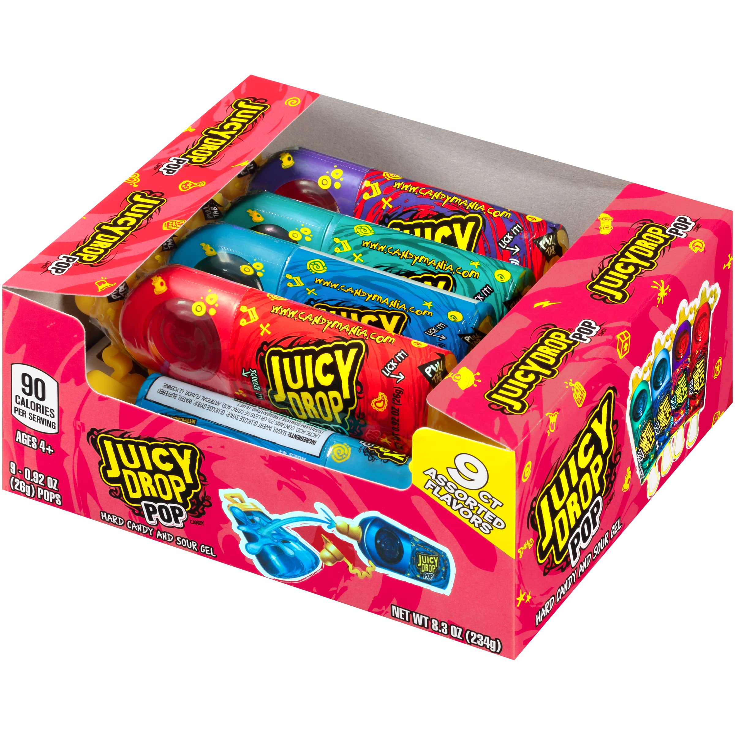 Juicy Drop Sweet & Sour Summer Lollipop Variety Party Pack 9 Count