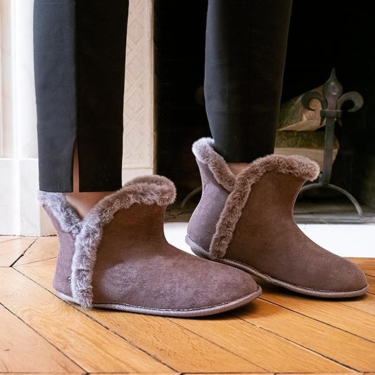 Pantoufles Femme Chaussons Bottillons Isotoner Femme Fausse