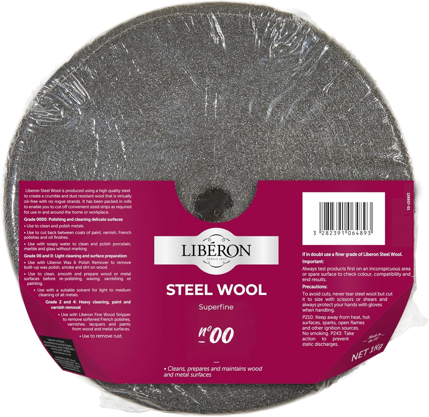Liberon SW001KG Grade 00 Steel Wool, 1Kg