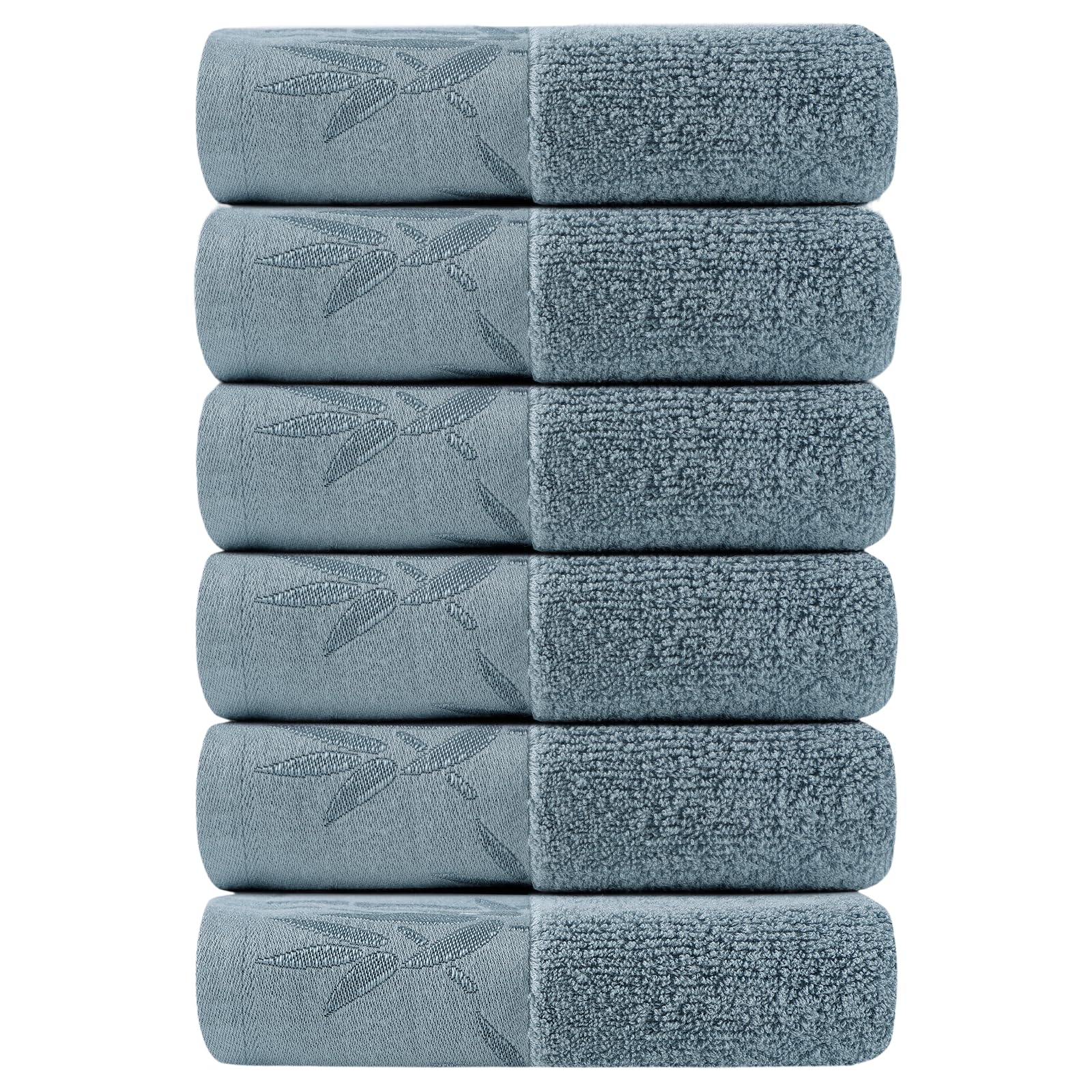 SEISSO Hand Towels 6 Pack, Ultra Soft and Highly Absorbent Bathroom Bath Hand Towel, Luxury Bamboo Viscose Hand Towels Multipurpose Use for Beach, Spa