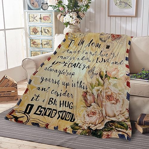Miniatura 2 de Manta con texto en inglés «To My Mom», regalos de cumpleaños de Navidad para mamá de parte de su hija o hijo, manta personalizada, suave y
