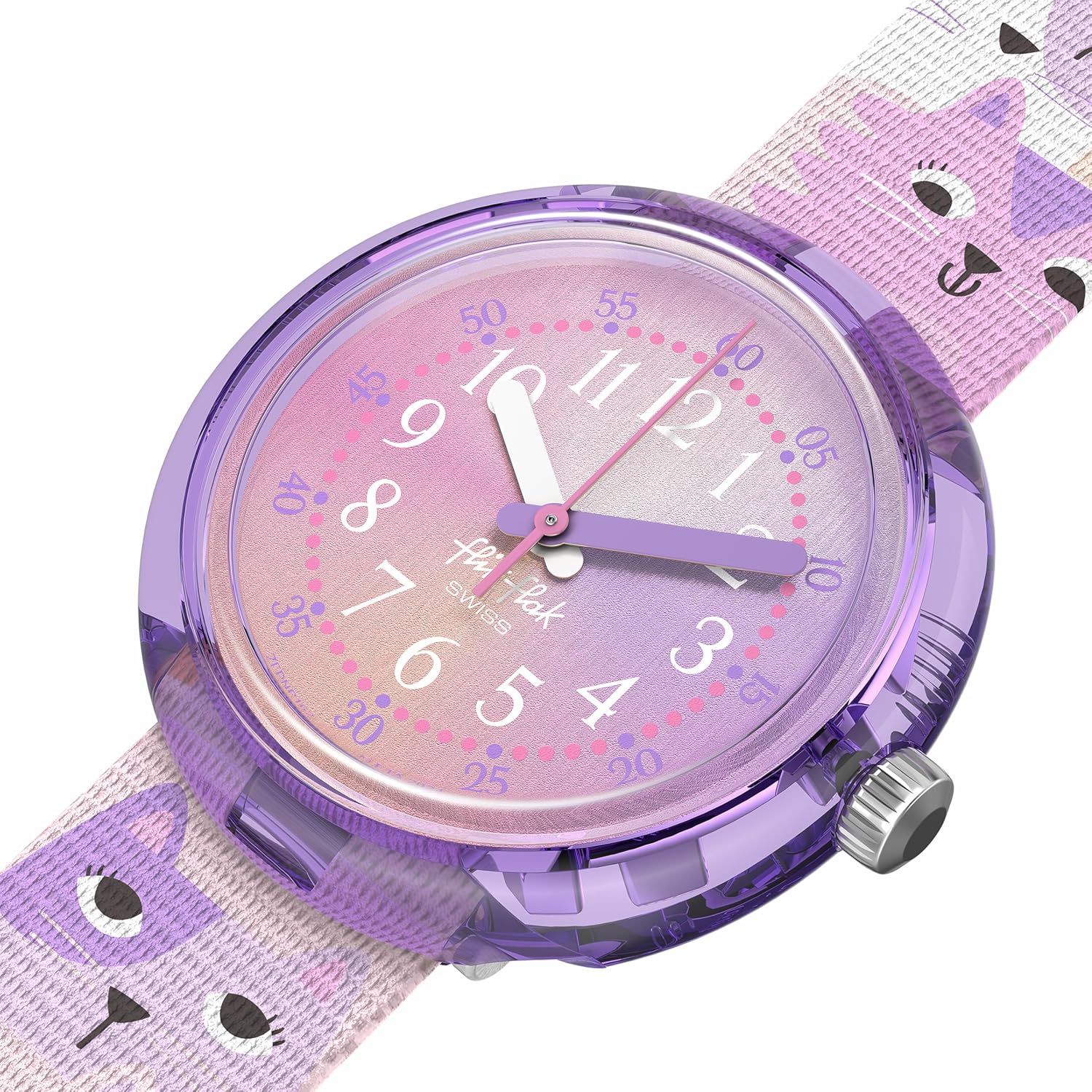 Flik Flak Girl Kids Watch Biosourced Quartz Waterproof Cutie Kitty