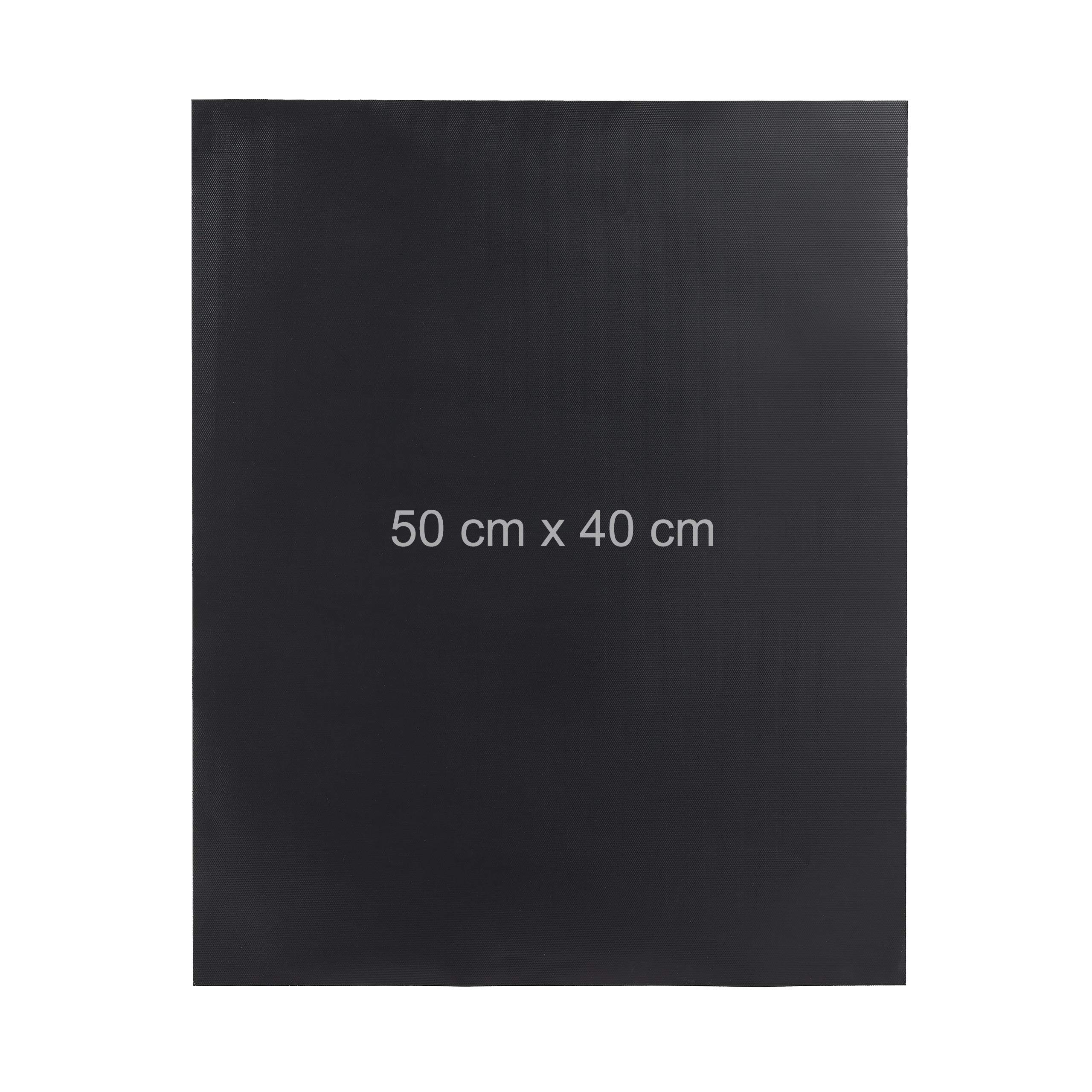 Relaxdays Tapis BBQ Jeu de 3, antiadhésif, Peut être coupé, Plastique réutilisable,0,3 mm, 40x 50 cm, Noir
