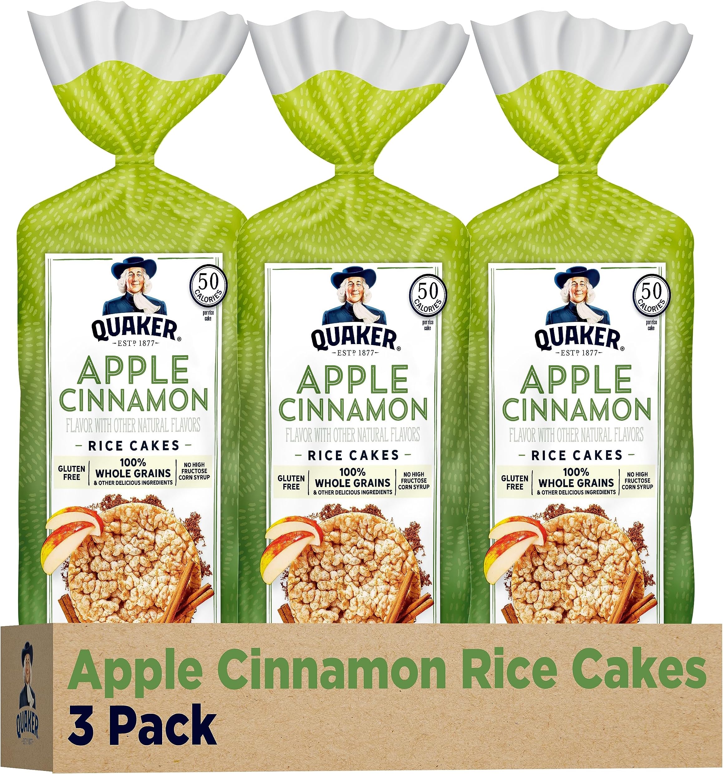 Large Rice Cakes, Apple Cinnamon, Pack of 3