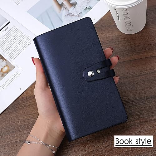 Miniatura 5 de Soporte para tarjetas de crédito RFID, organizador de tarjetas de visita de cuero con 96 ranuras para tarjetas, protector de tarjetas de crédito