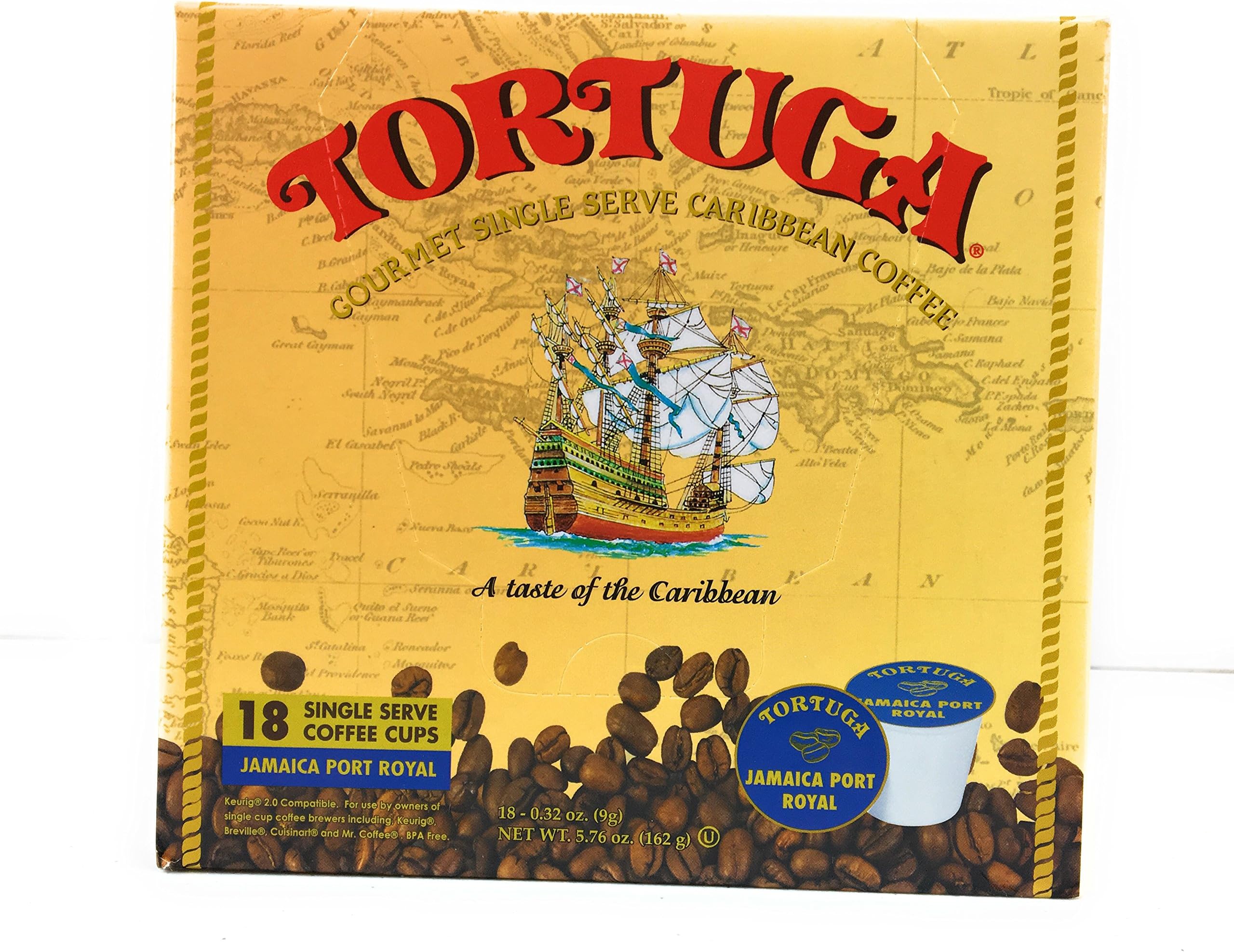 Tortuga Gourmet Single Serve Caribbean Coffee 18 Single