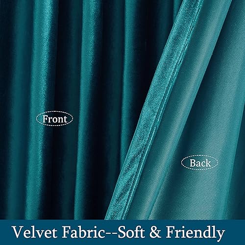 Vista 49 de PRIMROSE Juego de 2 paneles opacos de cortinas de terciopelo con trabillas traseras, 72 pulgadas largo, para la sala o dormitorio, decoran ventana