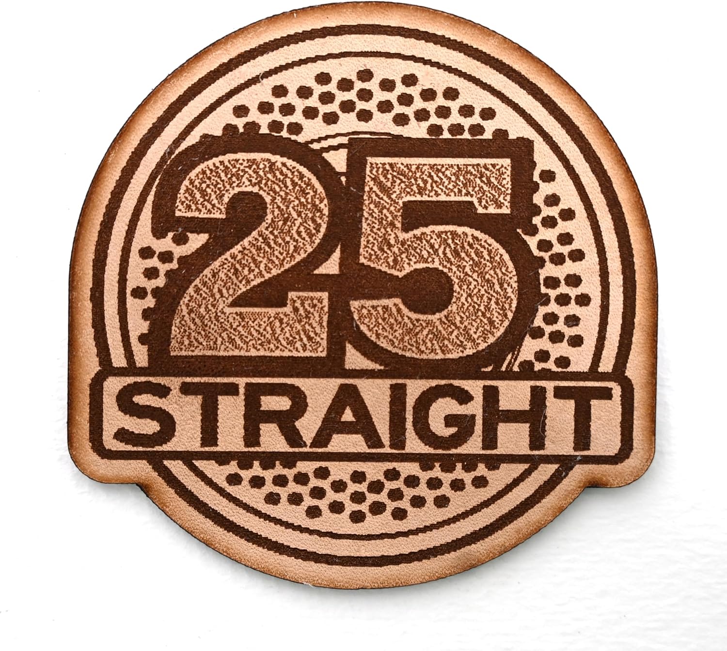 25 Straight Leather Patches for Trap, Skeet and Five Stand Shooting - Perfect for Coaches, Teams and Gun Clubs