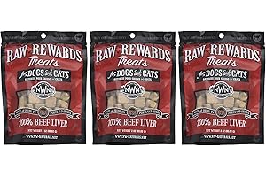Northwest Naturals Raw Rewards Freeze Dried Liver Treats Beef, 3 Ounces Each (3 Pack)