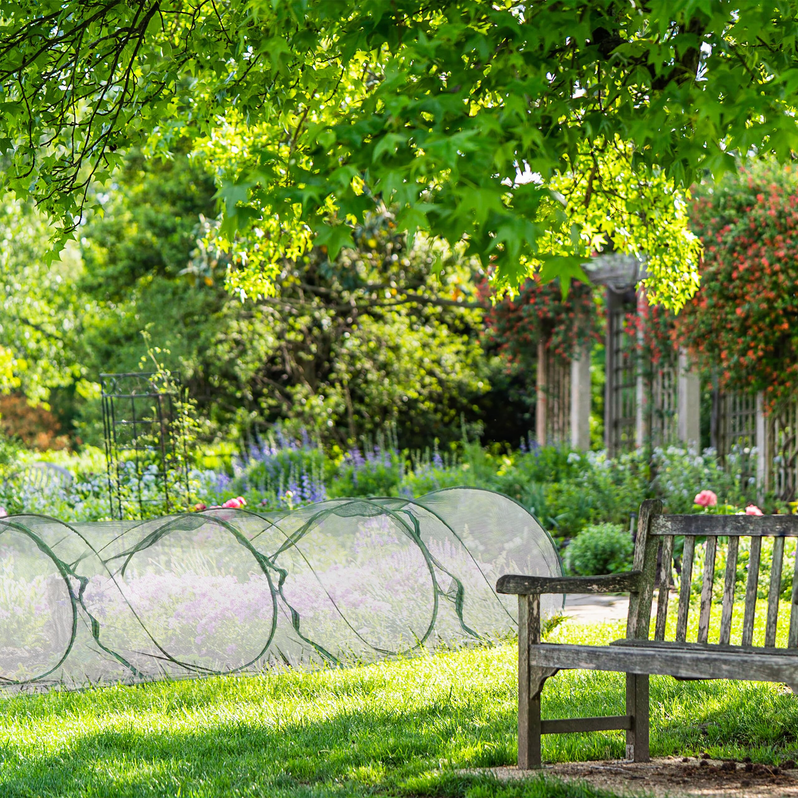 Relaxdays Tunnel de Croissance, système « Pop up », répond à Vos Besoins, pour légumes et Fraises, 5,5 m, Vert foncé
