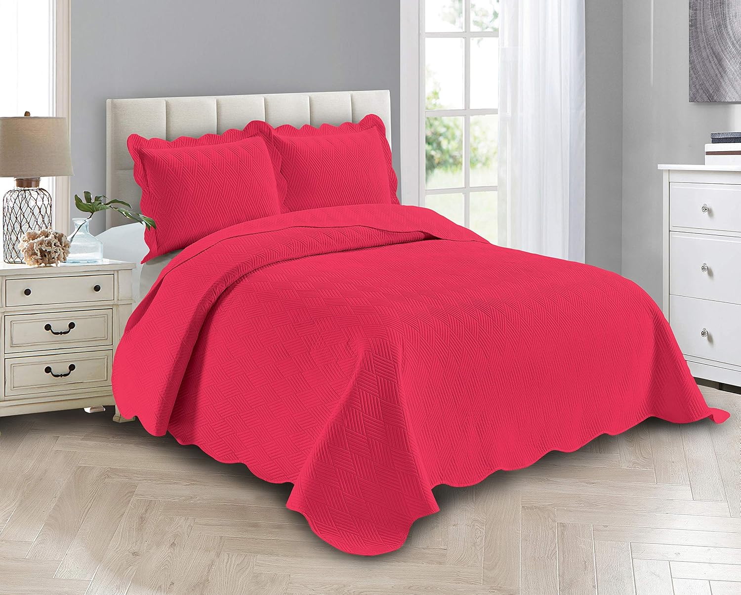 Linen Plus Luxury Oversized Coverlet Embossed Bedspread Set