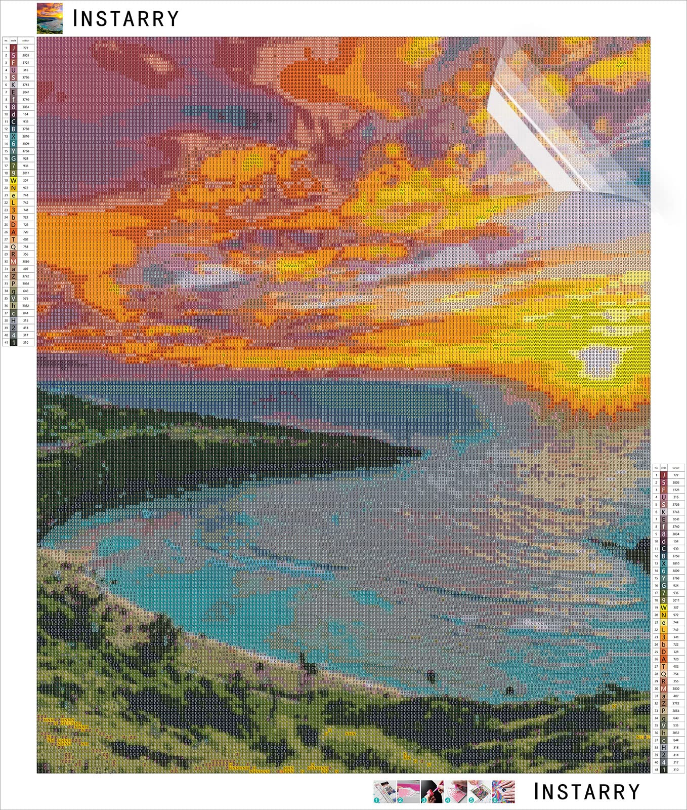 Kit Broderie Diamant 5D Instarry - Chalet Bord De Mer 80x60 Cm - Loisir Créatif Complet