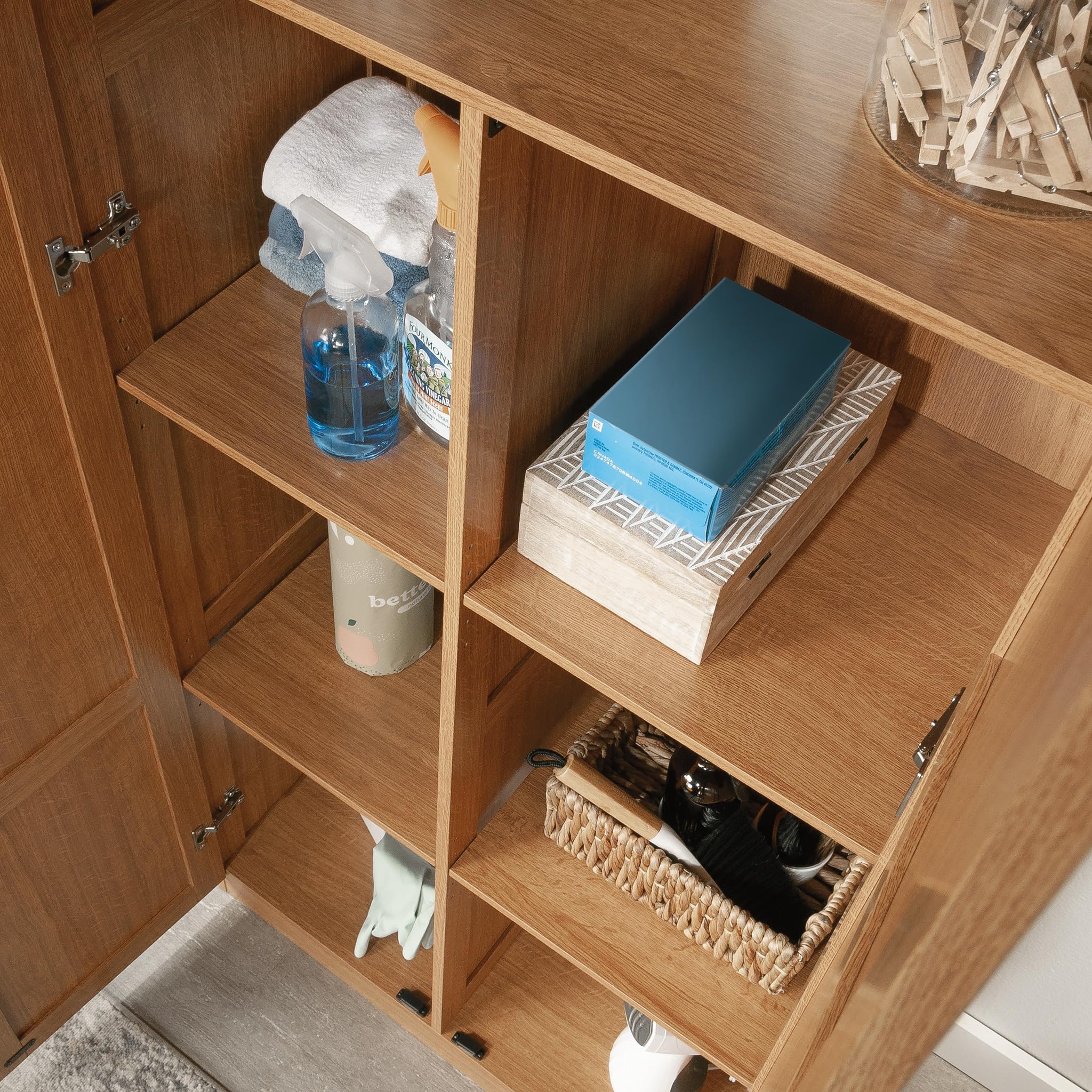 Sauder Select Versatile Storage Cabinet in Highland Oak