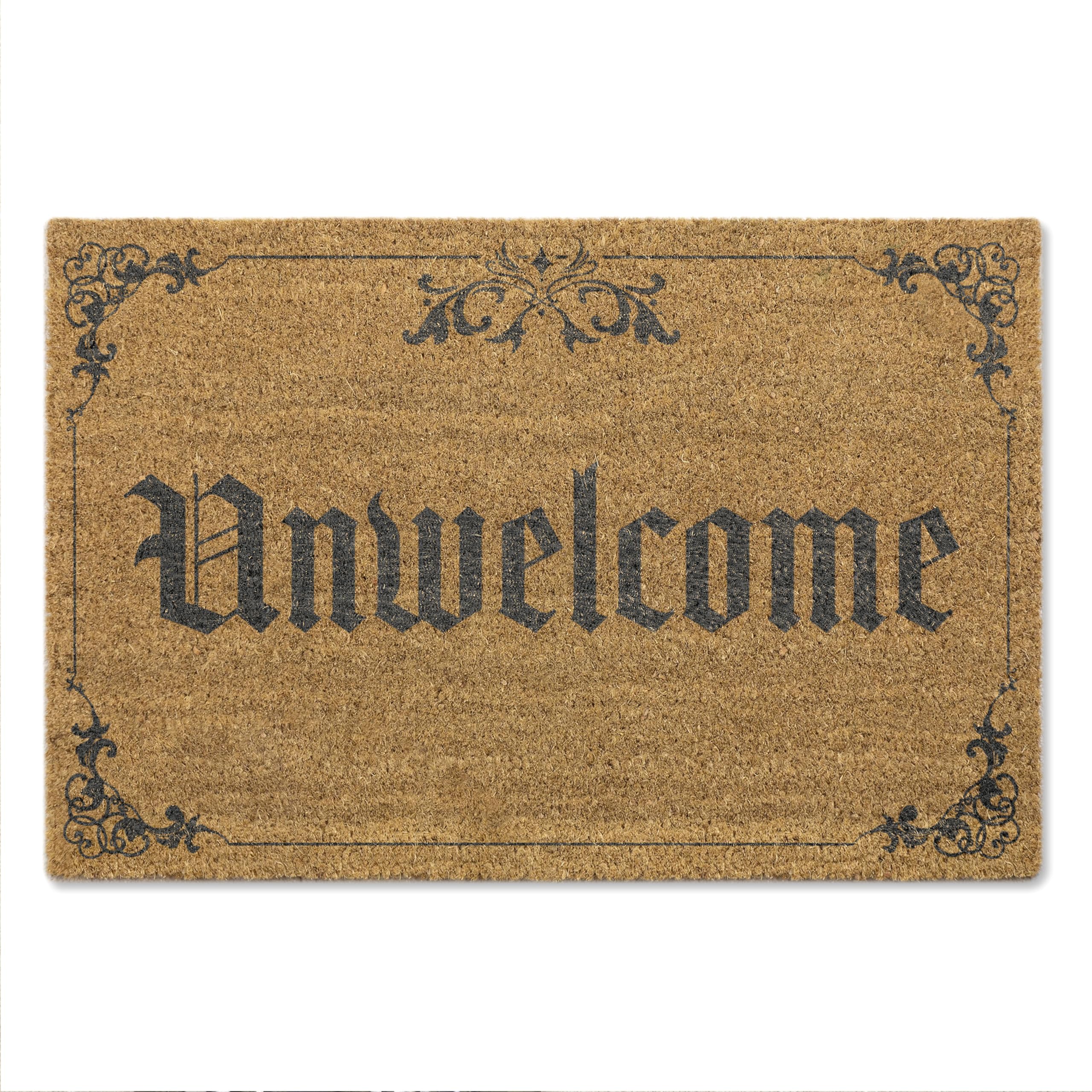 A1 Graphics Ltd Unwelcome Brush Door Mat Front Doormat First Home Couple's Gift Gothic Doormat Spooky Gift Halloween