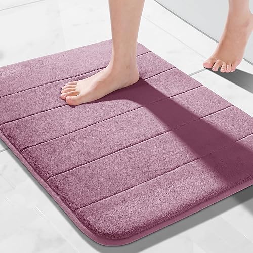 Miniatura 8 de Alfombra de baño de espuma viscoelástica, 24 x 17 pulgadas, cómoda, suave, antideslizante, súper absorbente, de secado rápido, alfombra de baño para