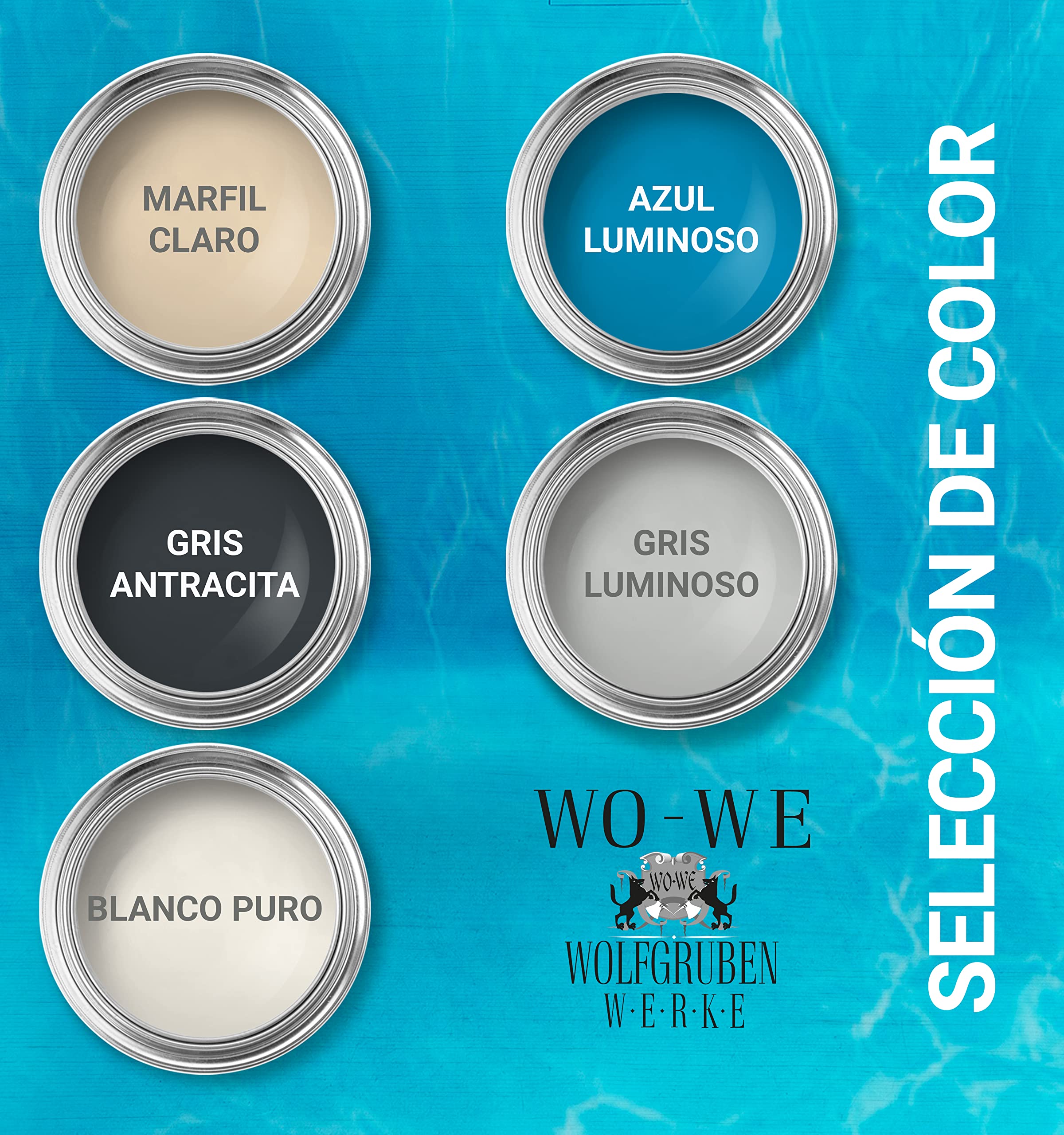 WO-WE Pintura para Piscinas Estanques Protección Resistencia Duradera SL400 Blanco - 5L