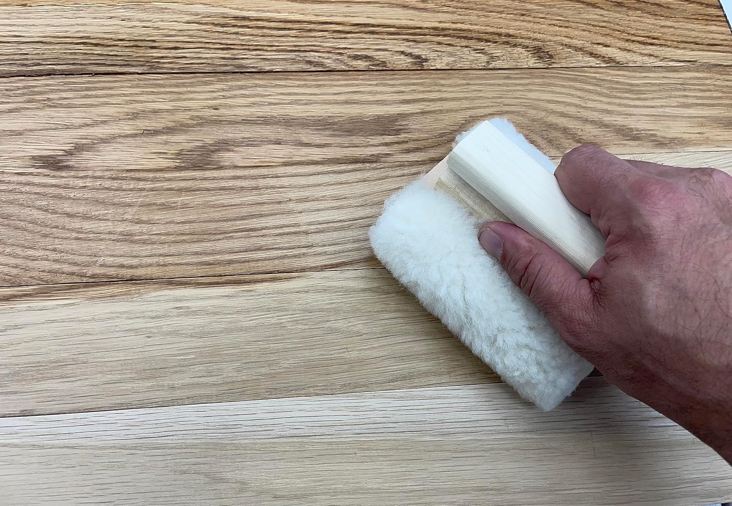 5" Lambskin Hand Stainer - Premium Staining Applciator (3 Pack) + Wood Scrapers (5 Pack) Total 8pc Set