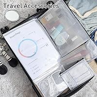 Vista 5 de EOOUT 20 bolsas de malla con cremallera, 8 tamaños, resistentes al agua, bolsas de almacenamiento transparentes de plástico para viajes, oficina