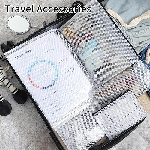 Miniatura 5 de EOOUT 20 bolsas de malla con cremallera, 8 tamaños, resistentes al agua, bolsas de almacenamiento transparentes de plástico para viajes, oficina,