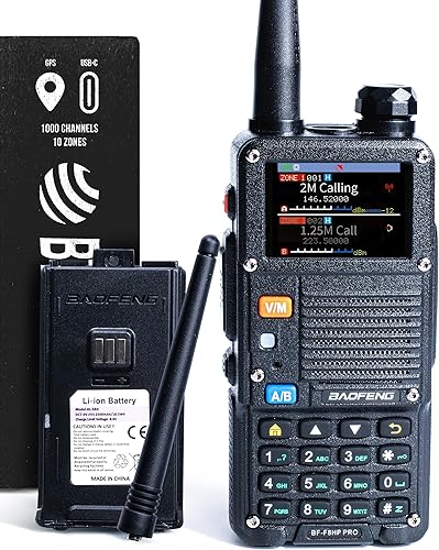 BAOFENG BF-F8HP PRO 10 W Tri-Band Two-Way Radio – UV-5R 7th Gen, 1000 Channels, GPS & NOAA Weather, Aviation/VHF/UHF/1.25 m Scanner, IP54 Rugged,