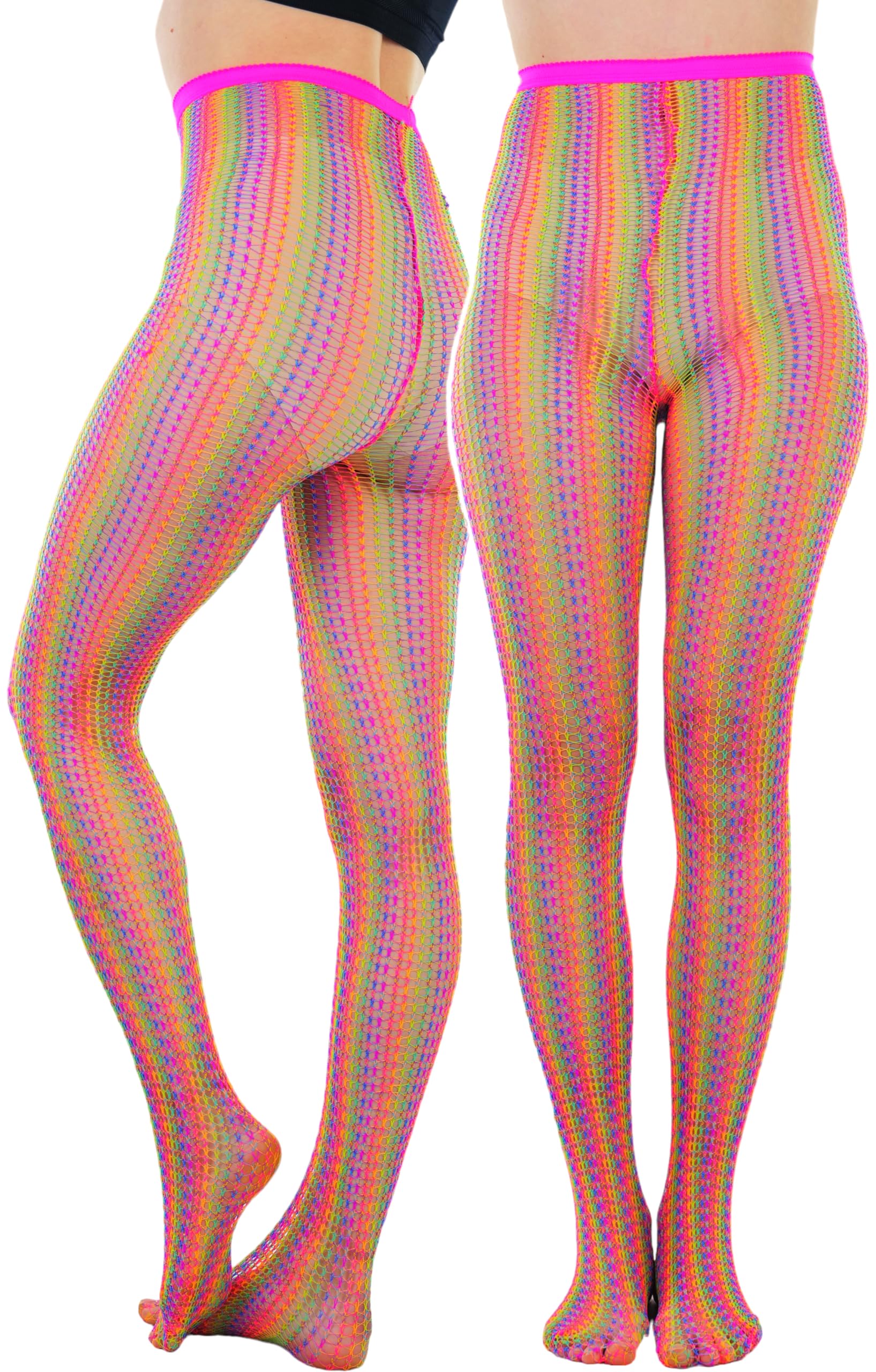 ToBeInStyle Women's Vibrant Rainbow Multicolor Fashion Tights - Fun Novelty Sheer Stockings