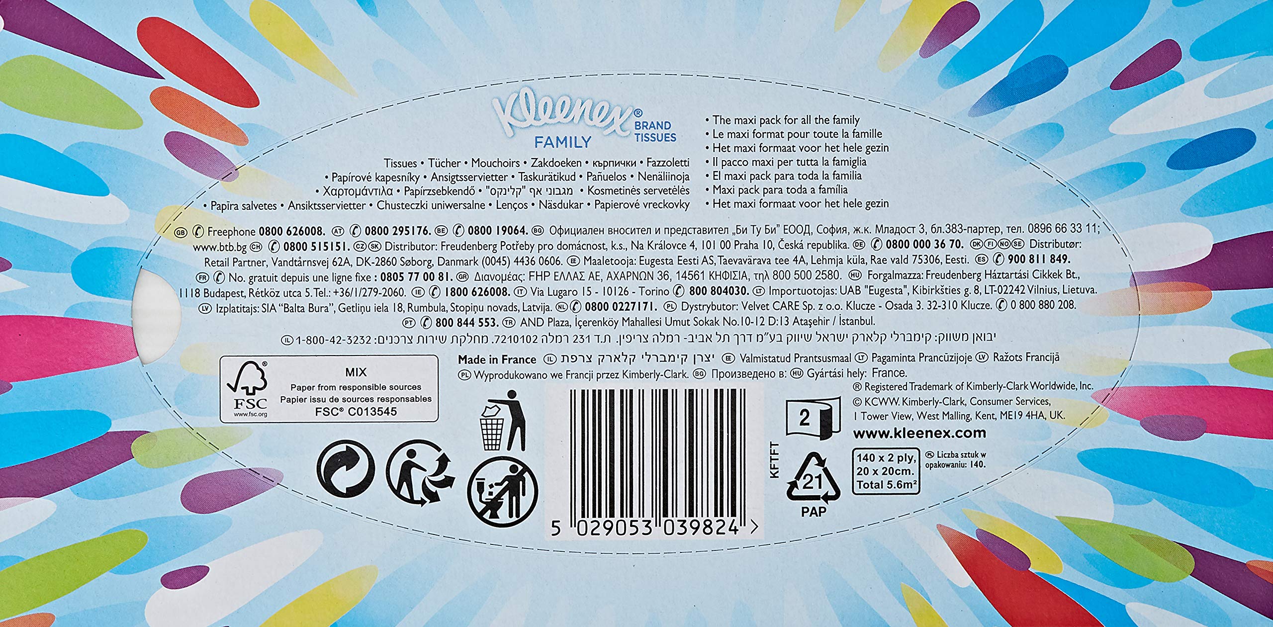 Kleenex Family Set de 2 cajas de pañuelos, tamaño maxi