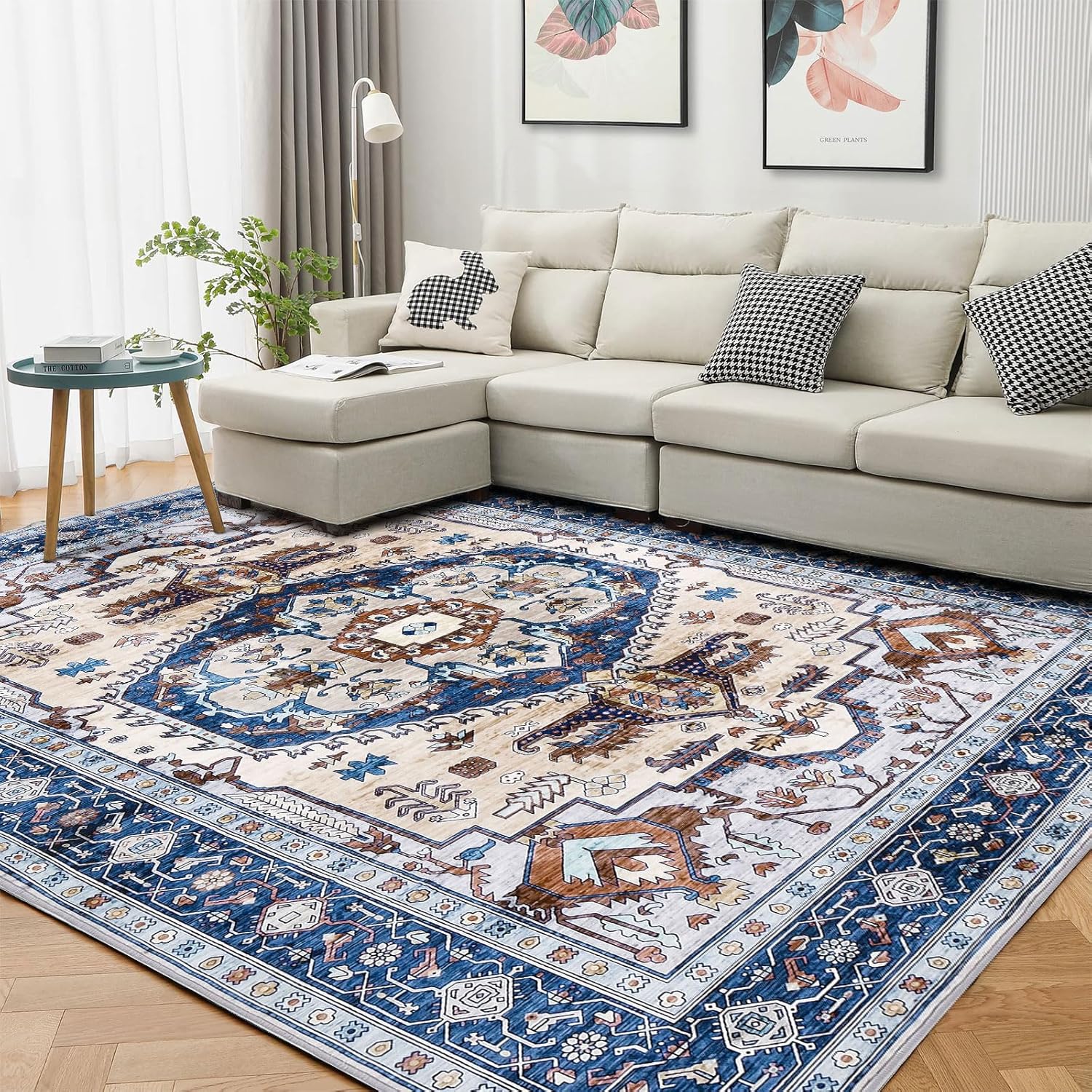 WONGS BEDDING Rug Living Room Large 160 x 230 cm NonSlip Washable Rug