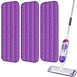 3 Pack Reusable Mop Pads Compatible with Swiffer PowerMop, Wood Floor Pads Microfiber Mop Replacement Refills Machine Washable for All Floor Surfaces