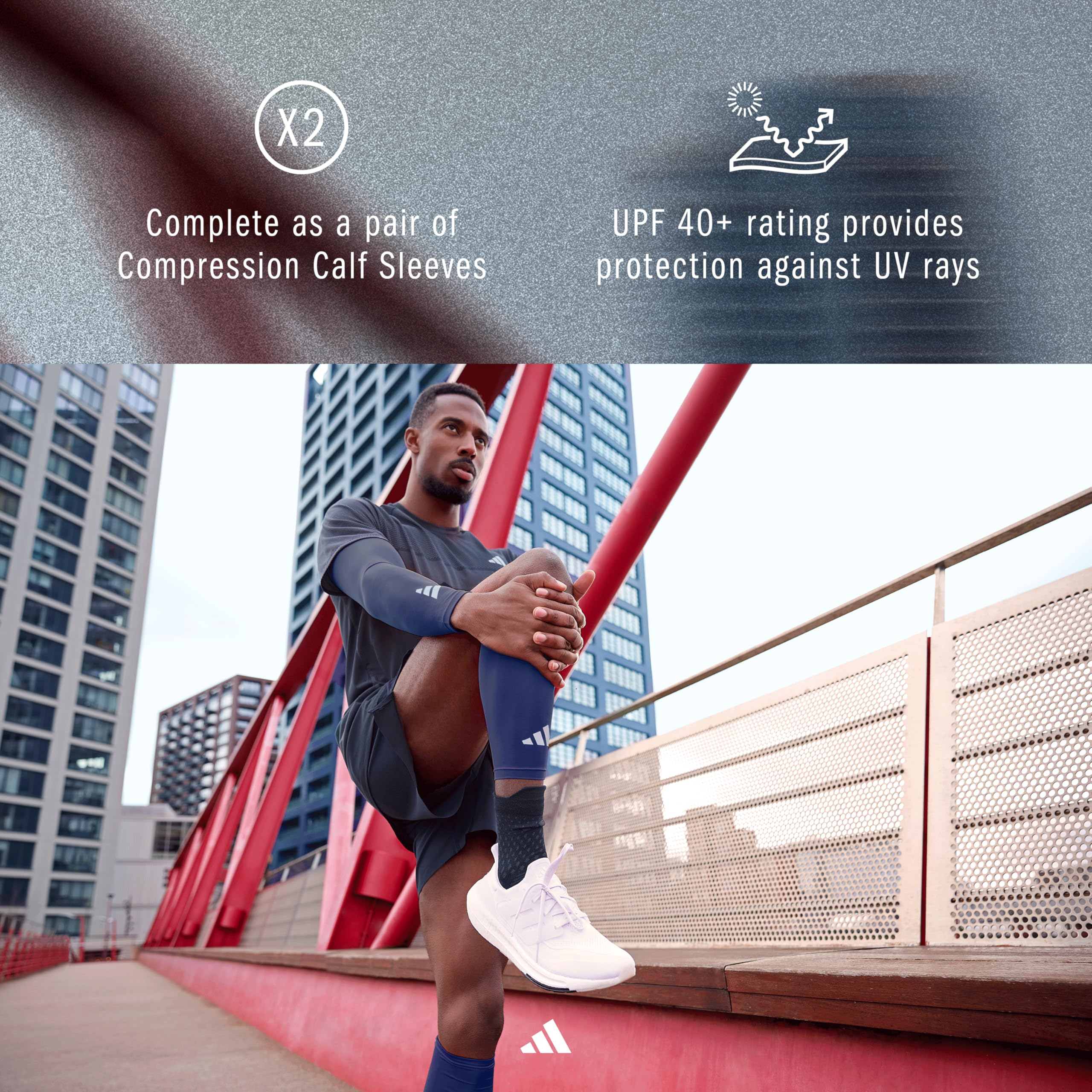 adidas Climacool kompresyjne bandaże na łydki, królewski błękit, rozmiar L/XL