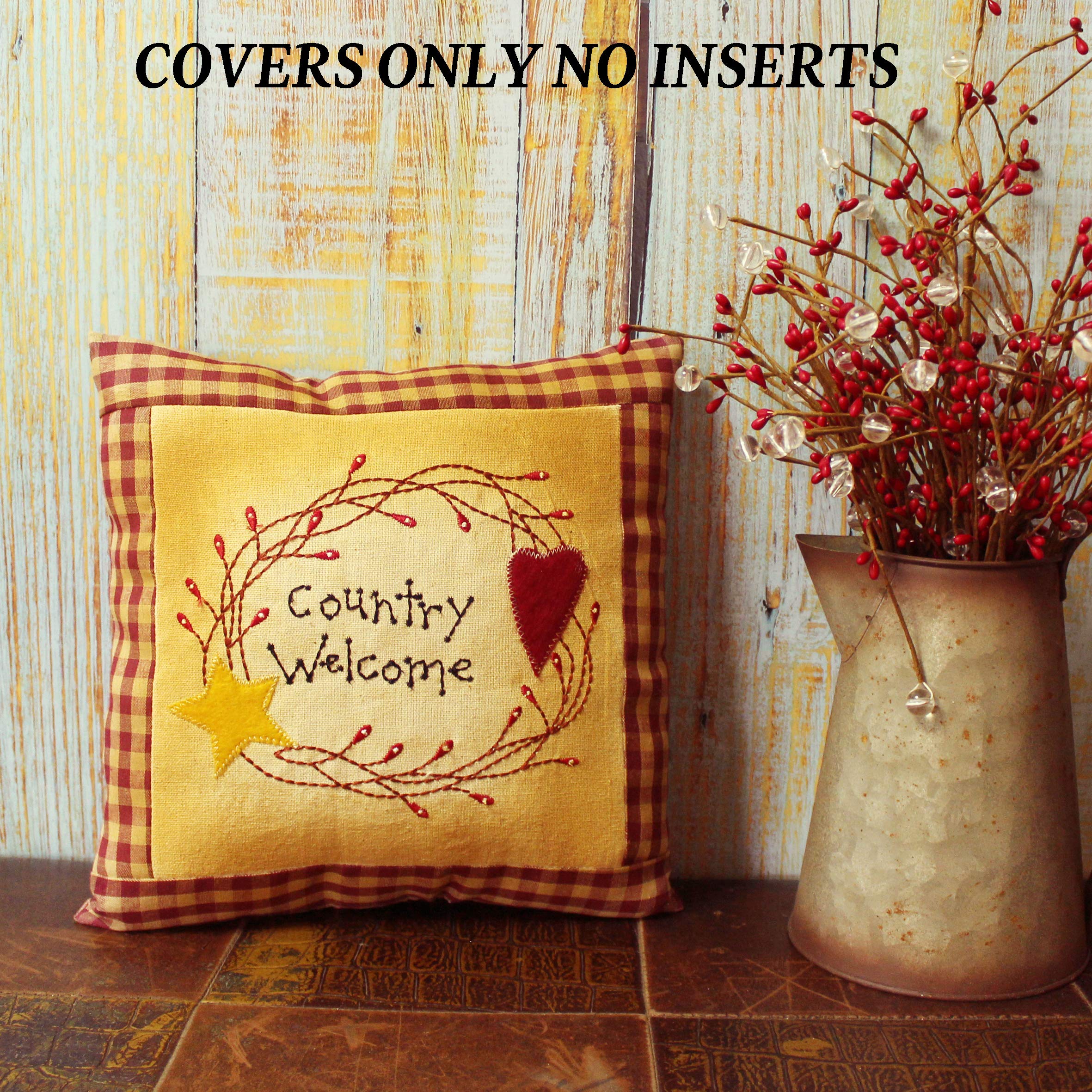 CVHOMEDECO. Cuscino Divano Ricamato Simple Blessings 28x28 Cm (Solo Federa, Imbottitura Esclusa) - 2