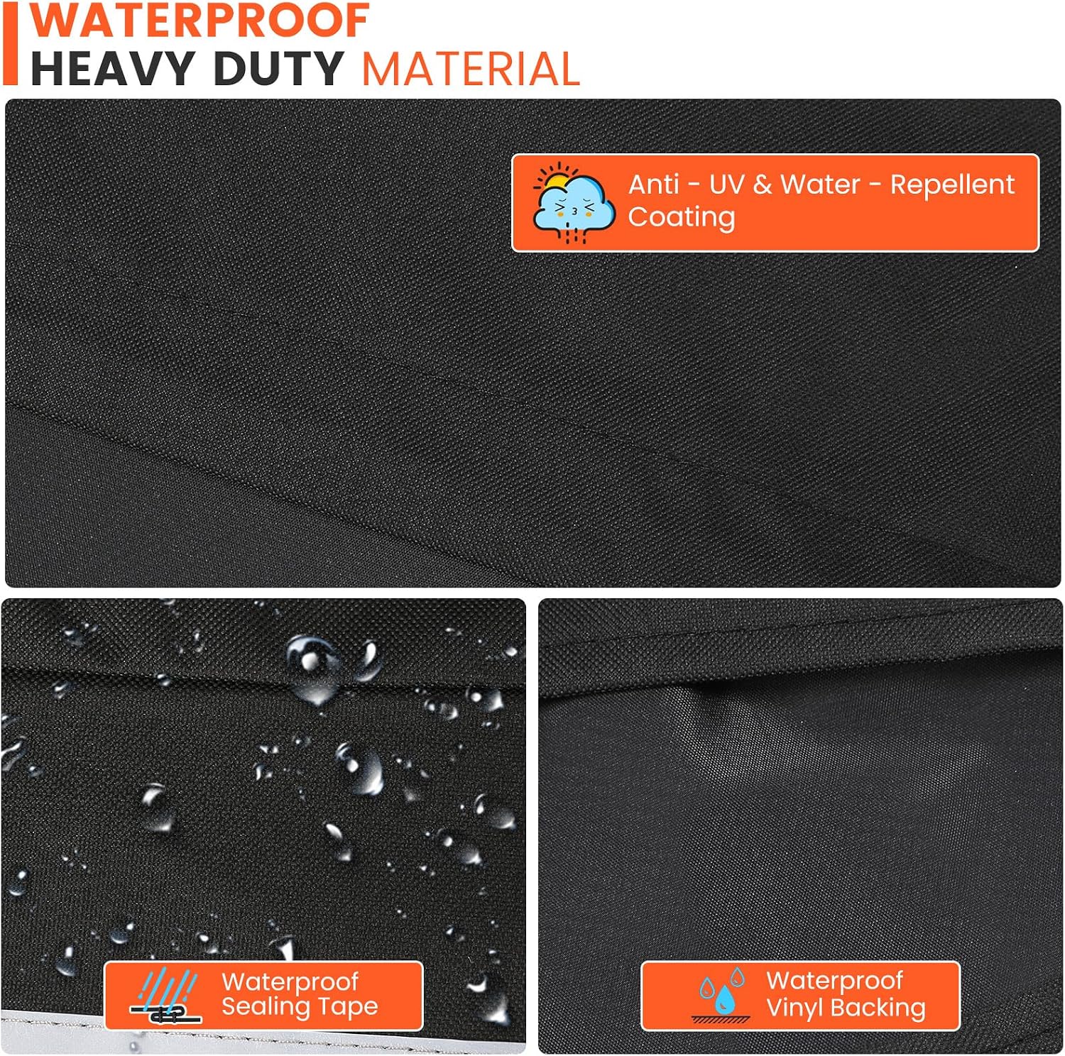 QuliMetal Smoker Cover for Masterbuilt Gravity Series 560, 800, 600, 900, Digital Charcoal Grill Cover, Compatible with MB20080220 & MB20040221, 600D Waterproof Material, Black