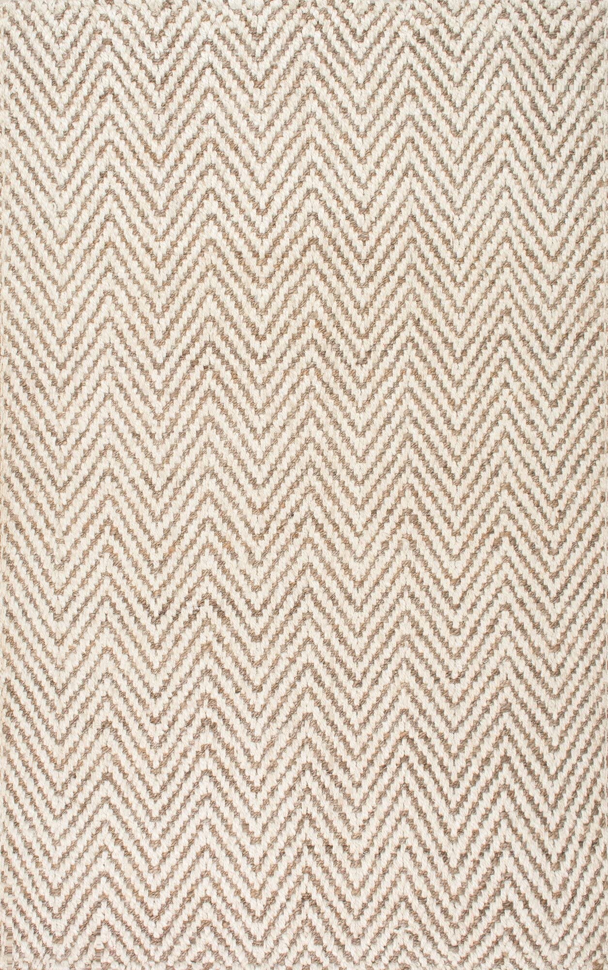nuLOOM Vania Chevron Jute Area Rug, 3' x 5', Offwhite 3 ft x 5 ft Off