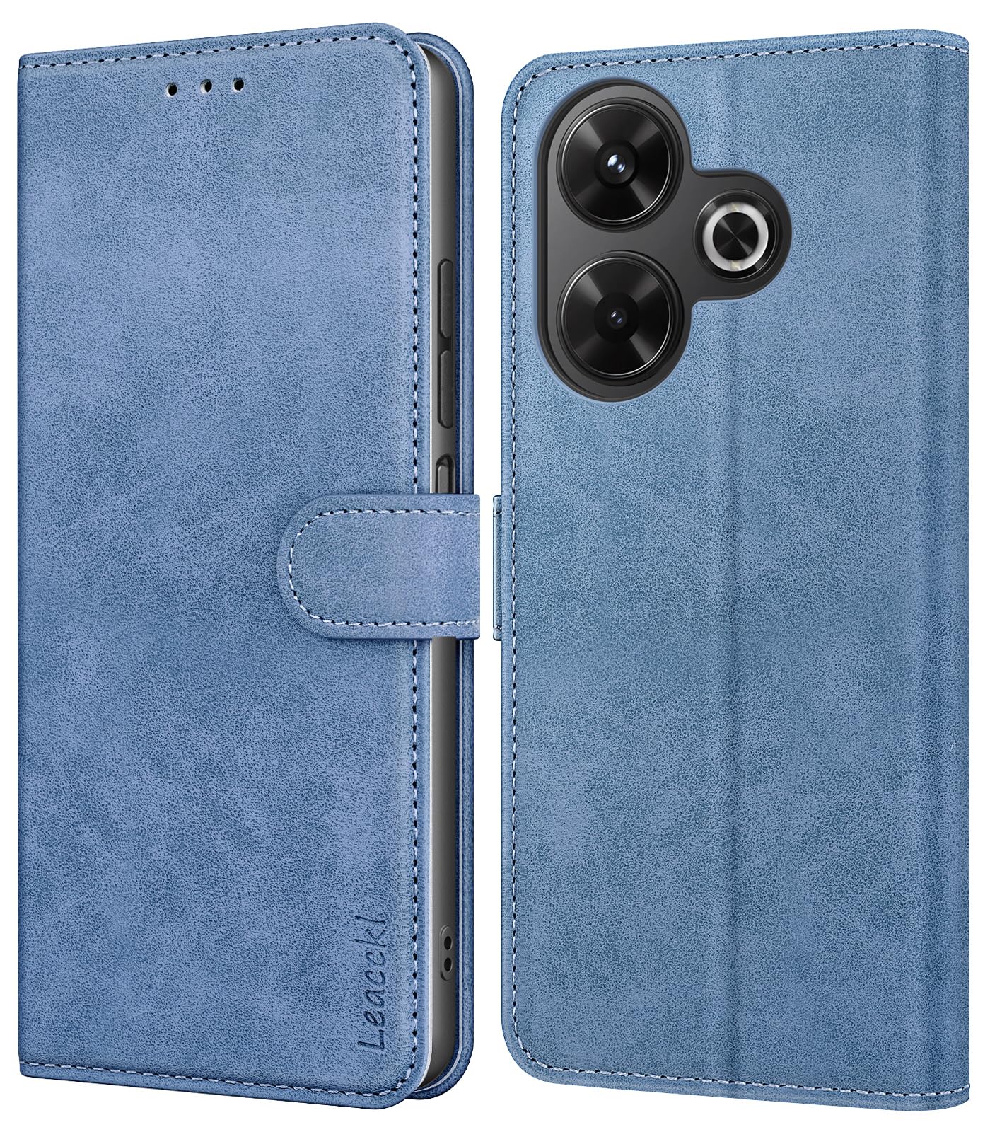 Leacckl for Xiaomi Redmi 13 4G Case, Leather Wallet Case for Xiaomi Redmi 13 4G