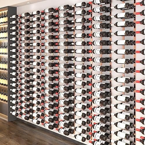 Miniatura 7 de Estante de vino de acero inoxidable montado en la pared, estante de vino de pared de 123 para 18 botellas, estante de vino colgante negro mate,