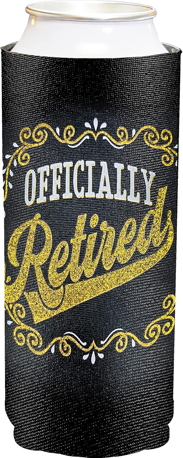 Spoontiques - Neoprene Can Cooler - Durable Insulated Neoprene Holder for Cans or Bottles - Metallic Finish with Glitter Accents - Perfect for Parties or Gifts - Big Foot Can Cooler