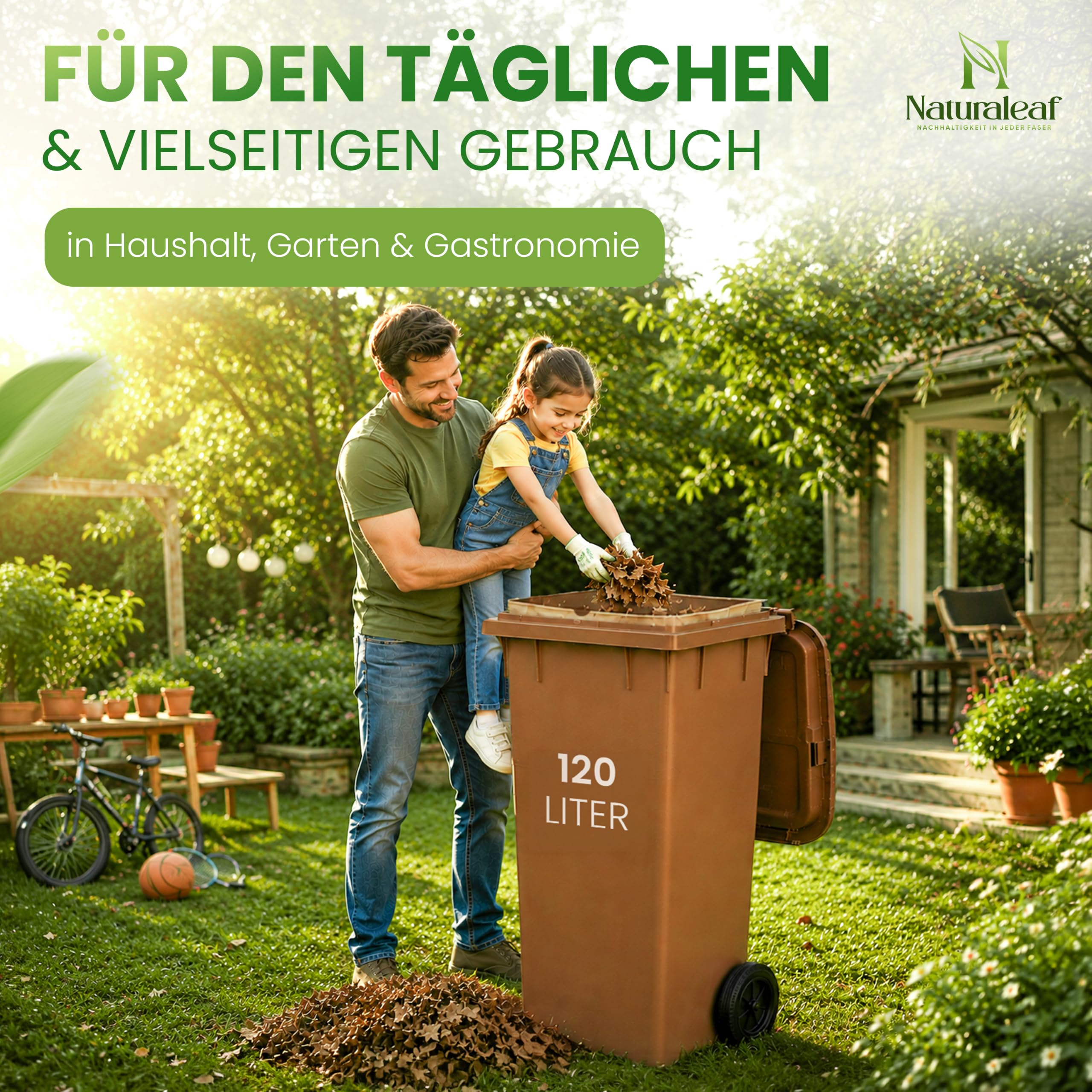 Biomüllsäcke 120L | 25 Stück | Extra Nass- & Reißfest