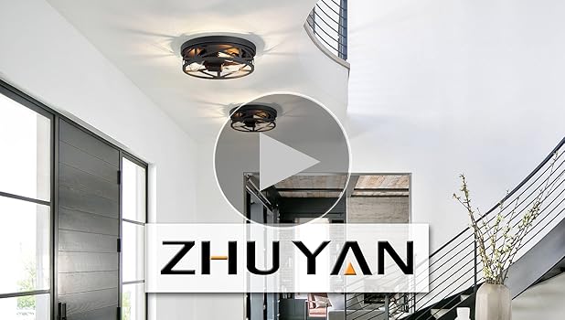 ZHU YAN 2 Pack Flush Mount Ceiling Light Fixture,3-Light