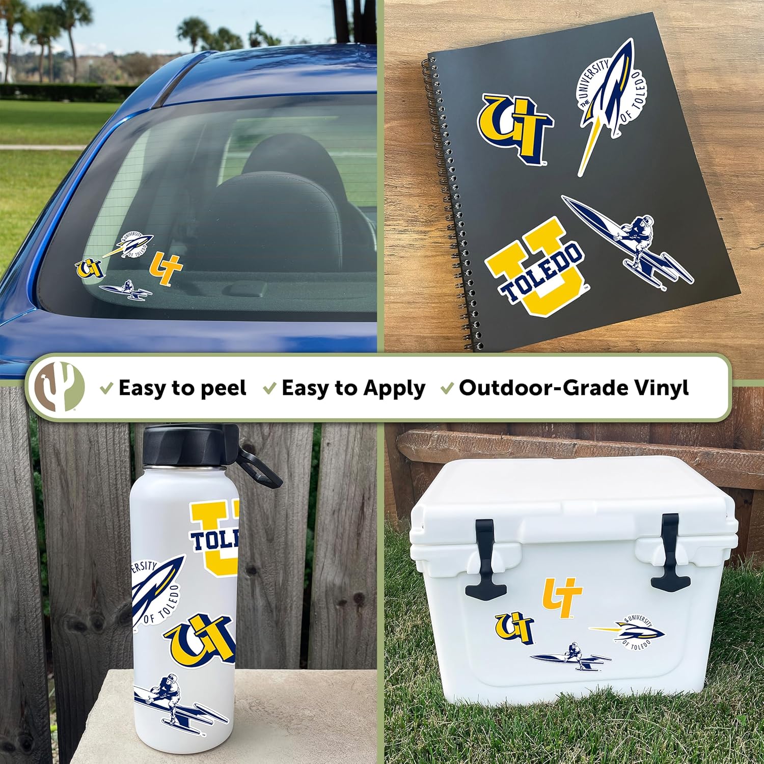 Desert Cactus University of Toledo Sticker UT Rockets Vinyl Decals Laptop Water Bottle Car Type 2 (T2 Vintage 1) - Image 5