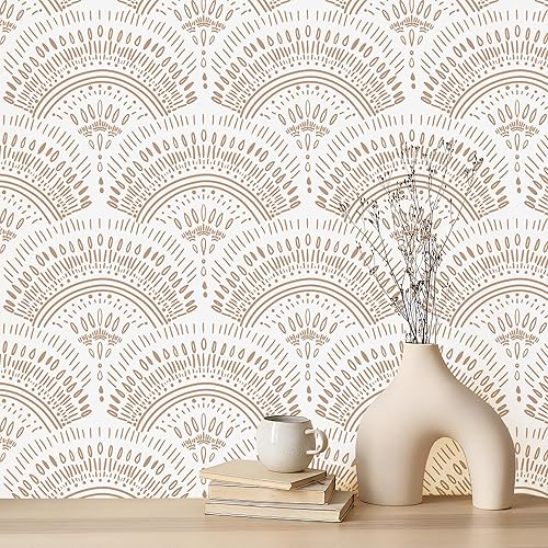 Heroad Papel tapiz autoadhesivo para despegar y pegar, papel de contacto geométrico extraíble para habitación de bebé, dormitorio, baño, gabinetes,