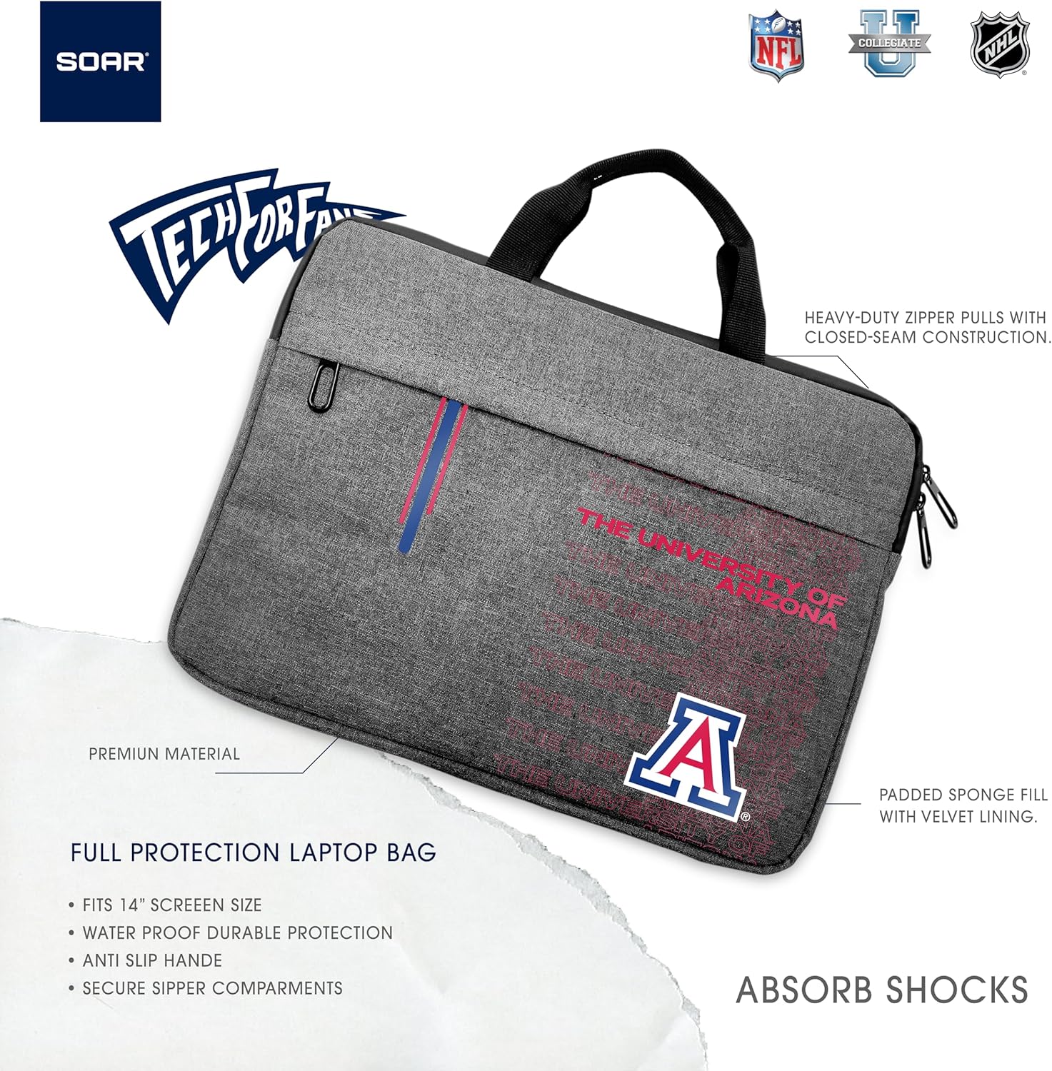 SOAR NCAA Unisex 13 Inch Laptop Sleeve