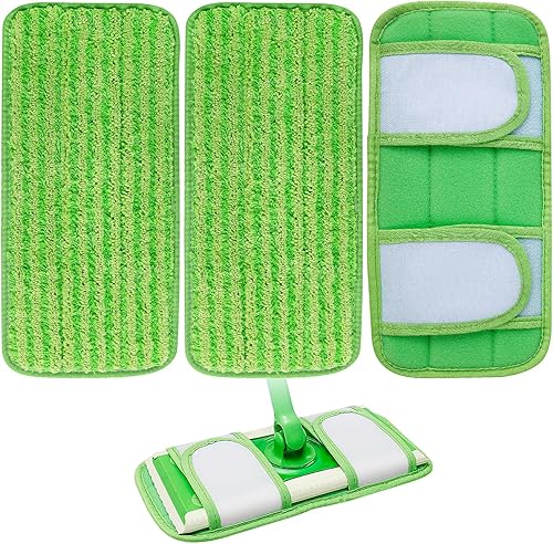 KEEPOW Almohadillas reutilizables para trapeador Swiffer Sweeper, paños de microfibra para barrer en seco, lavables, repuestos de paño de trapeador